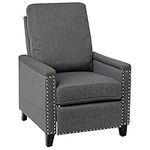 Flash Furniture Carson Transitional Style Push Back Recliner Chair - Gray Fabric Upholstery - Accent Nail Trim - Pillow Back Recliner