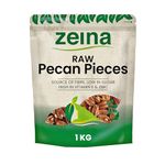 Zeina Pecan Pieces (1Kg) - Naturally Gluten-Free and Vegan Approved Pecan Nut Pieces with Fibre, Minerals and Vitamin E