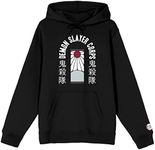 Bioworld Demon Slayer Corps Tanjiro Earring Long Sleeve Black Adult Hooded Sweatshirt-Large