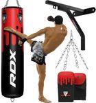 RDX Unfilled Punch Bag 4FT 5FT for Pro Training, 50KG Max Filling Capacity, 4PC 3PC Heavy Boxing Bag Set and Gloves Bracket Hanging Steel Chain, MMA Kickboxing Muay Thai Karate BJJ Home Gym Fitness