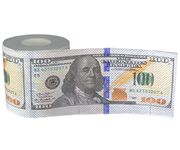 Iconikal 240-Sheet Gag Joke Money Toilet Paper, $100 Dollar Bill, 1 Roll