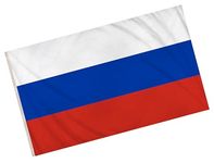 Russia Flag with Brass Eyelets - Large 5x3ft Double Stitched Polyester Collectable National Flag Supporter Fan Colourful and Durable Indoor Outdoor Banner Decoration for Home Garden