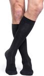 Sigvaris Men’s Essential Cotton 230 Closed Toe Calf-High Socks 20-30mmHg - Black - Extra Large Long