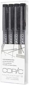 Copic Multiliner Coloured Marker Pen - Set of 4 Black, For Art & Crafts, Colouring, Graphics, Highlighter, Design, Anime, Professional & Beginners, Art Supplies & Colouring Books