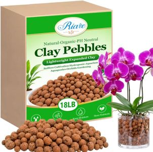 Riare 18LB Organic Leca Clay Pebbles for Plants, 4-16mm Drainage Leca Balls