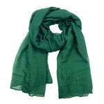 Woogwin Women's Cotton Scarves Lady Light Soft Fashion Solid Scarf Wrap Shawl(Green)