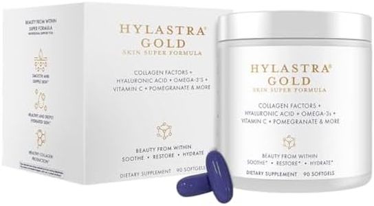 Purity Products Hylastra Gold Softgels Collagen + Hyaluronic Acid + Beauty Boosting Powerhouse Ingredients - Increased Skin Hydration & Elasticity - Reduces Fine Lines & Wrinkles - 90 Softgels