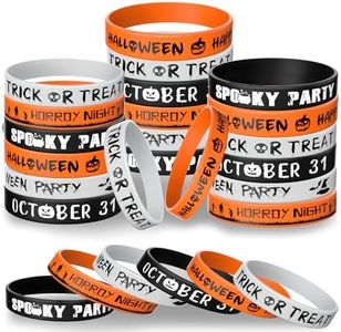 Morcheiong 36 braccialetti in gomma per Halloween, 6 braccialetti in silicone dal design classico, per Halloween e feste spaventose