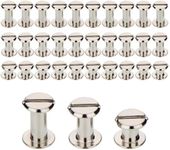 90 Sets M5 Screw Post Metal Chicago Screws Binding Screw Leather Screw Nail Rivet Button Solid Belt Tack Screw,for Leather Bookbinding Crafts, 1/4, 3/8 and 1/2 Inch, Silvery(M5X6.10.12mm)