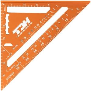 TDH Tools - 7 inch Rafter Square - Bright Orange Carpentry Square - Easy to Read Finish Square