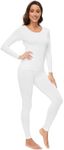 WiWi Soft Underwear for Women Thermal Long Johns Sets Super Warm Base Layer Top Pants Pajamas Set Viscose from Bamboo S-3X, Pure White, Large