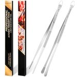 Gutsdoor 2Pcs Kitchen Tweezers Stainless Food Tongs Chef Tweezers 12 Inch Tweezers Tongs for Cooking, Plating, Pasta