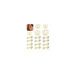 FIOROYAL 11Pairs 𝟭𝟰𝗞 Gold Stud Earrings Gold Small Hoop Earrings Set for Multiple Piercings Ball Cubic Zirconia Hypoallergenic Surgical Steel Earrings Flat Back Cartilage Sleeper Earrings for Women