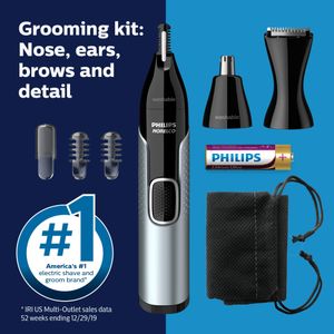 Philips Norelco Nose & Ear Trimmer 5000 Kit – Black/Silver
