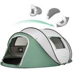 EchoSmile Instant Pop up Tent, 4-6 Person Camping Tent, Waterproof Sunshade Family Tent, Portable Lightweight Dome Tent for Outdoor Beach Camping, Hiking & Travel (Green & White)