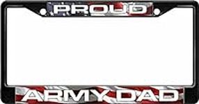 Proud Army Dad Black License Plate 