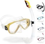 Cressi Onda Combo Set- Onda Mask + Snorkel Mexico, One Size, Unisex Adult, Transparent/Yellow