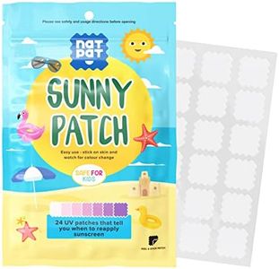 NATPAT Sunny Patch UV Detection Stickers for Preventing Sunburn for Kids and Adults (24 Pack) – BUZZPATCH - All-Natural Waterproof Patches, Changes Color When Time To Reapply Your SunScreen