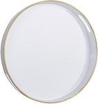 Zosenley Decorative Tray, Round Plastic Tray with Handles, Modern Vanity Tray and Serving Tray for Ottoman, Coffee Table, Kitchen and Bathroom, Size 13” (White)