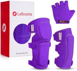 LaScoota Kids Knee Pads and Elbow Pads Set | Protective Gloves, Elbow and Knee Pads For Kids | Skateboard Protective Gear, Rollerblade Pads, Roller Skate Pads, Beginners Scooter and Skateboarding Pads