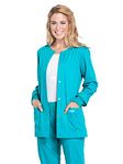 Cherokee Professionals Workwear Women's Snap Front Warm-Up Solid Scrub Jacket