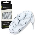 Winnwell Waxed Hockey Skate Laces - Ice Hockey & Roller Blade Skates Laces, Multiple Lace (White/Black, 72")