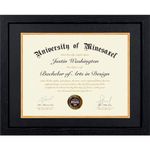 Minesaxel 11x14 Diploma Frame with 8.5 x 11 Black Mat Fits Certificate Document, 8.5x11 Degree Frame for Wall or Tabletop Display