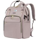 VANKEAN 15.6-16.2 Inch Laptop Backpack for Women Fashion Computer Work Backpack, Water Repellent College Daypack Backpacks with USB Port RFID Pocket, College Bag Business Travel Backpack, Dusty Pink