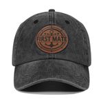 Captain and First Mate Hat for Men Women,Cool Boat Gifts for Boat Owners or Boat Costume,White/Blue, 42.first Mate, One Size