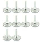 sourcing map M6 x 25mm Leveling Feet Adjustable Threaded Pole Leveling Foot Furniture Glide 10 Pcs