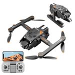 WEADFAX Elilvendan-Brushless-Drone-Five-Sided-Obstacle-Avoidance-With-4K-1080P-HD-Dual-Camera-Wifi-FPV-Gesture-Selfie-Flips-Mode-App-One-Key-Headless-Mode-Functionality-Multicolor