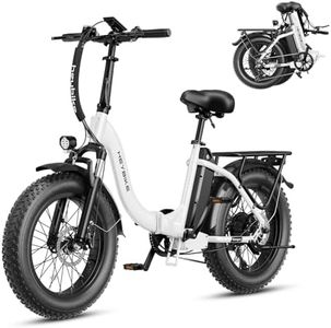 Heybike Ranger 2.0 Foldable Electric Bike for Adults, Peak 1400W Peak Motor Ebike, 45KM/H Max Speed [20"*4 Fat Tire All-Terrain] 600Wh Removable Battery Step-Thru E Bike with Front Suspension-W