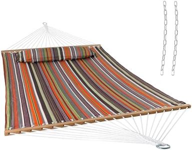 Sunnydaze Quilted Outdoor Hammock with Spreader Bars - Heavy-Duty 450-Pound Capacity Double Hammock for Outside - Canyon Sunset