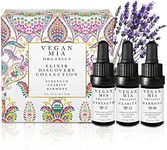 Vegan Mia - USDA Organic Concentrated Elixirs Mini Discovery Kit Skincare Face Oil: Clarity Brightening & Balancing, Strength Antioxidant & Superfood, & Harmony Adaptogen - Mini Variety Pack of 3