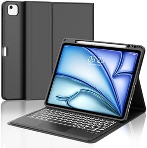 WINCHKING Tastiera per iPad Air 13 2024 (M2), Custodia con Tastiera per iPad Air 13", Touchpad Tastiera Bluetooth Magnetica Retroilluminata QWERTY Italiano per iPad Air (M2) 13 pollici 2024, Nero