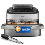 Philips Airfryer 5000 Series Megabasket with Steam - Unique Steamfry, Steam & Airfry - 28 Ways to Cook; 9,5L in Megabasket or 3L + 6L Dual Basket, RapidAir Plus Technology, Auto SteamClean (NA565/92)