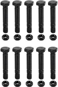 BlueStars 52100100 Snow Blower Shear Pins and Nuts - Fits Ariens 52100100 521001 00659100 John Deere AM136890 Rotary 5575 Snowthrower - Pack of 10