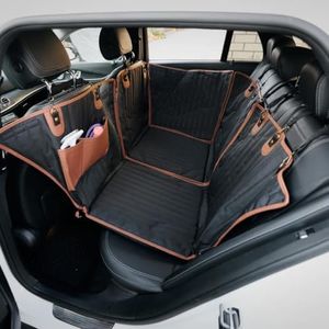 Owleys Hard Bottom Car Seat Cover for Dogs | Back Seat Extender for Dogs | Dog Hammock for Car Hard Bottom | Car Dog Cover Back Seat | Dog Seat Cover for Back Seat with 2 Mesh Ventilation Window Black