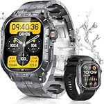 PODOEIL Military Smart Watch for Men with 1.96'' AMOLED Screen, Health/Sports Tracking, IP68 Waterproof Smartwatch for Android Samsung iPhone