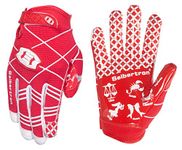 Seibertron Pro 3.0 Twelve Constellations Elite Ultra-Stick Sports Receiver Glove Football Gloves Youth (red, M)