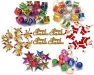 Giftnotch| Pack of 100 Christmas Tree Decoration Hanging Ornaments Items Hanging Accessories Combo Set - Christmas Decorations Items for Home|100-78