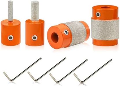 BGTEC Stained Glass Diamond Grinder Bit Head Tools 1/8"+1/4"+3/4"+1" Brass Core Stained Glass Grinder Bits, Diamond Grinder Bit Head Tools, Stain Glass Tools and Supplies for Stained Glass