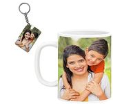 SONKHIYA CREATIONS Special Personalized Photo+Key Chain Printed Ceramic Coffee Mug- 1 Piece, 250 ML