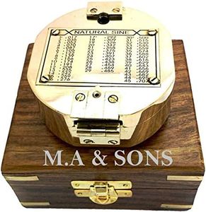 M.A & SONS Brass Brunton Magnetic Compass, 3 inch
