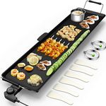 DORTALA 35'' Electric Griddle Teppanyaki Grill, Nonstick Extra Large Cooking Plate for Pancake Barbecue, Indoor Outdoor Table Top Grill with Adjustable Temperature & Drip Tray, 2000W