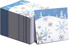 100PCS Christmas Snowflake Beverage Napkins-Frozen X'Mas Tree Dinner Napkin,Winter Paper Cocktail Decorative Napkin for Luncheon Picnic Holiday Party Birthday Tableware Supplies