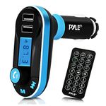 Pyle Bluetooth FM Transmitter, Wireless Vehicle Audio Streaming Receiver, Hands-Free Car Charger Kit, Digital LED Display, MP3/USB/SD Slot. (PBT92)