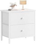 BOLUO White Nightstand 2 Drawer for