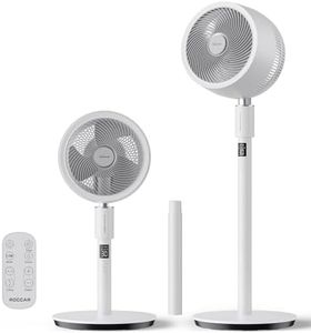 Pedestal Fan, Height Adjustable Standing Fan with Remote, 90° Oscillating Floor Fan, 32 Speeds, 25dB Quiet Room Fan, 12H Timer, for Home, Office