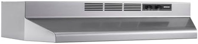 Broan Nu-Tone Broan-NuTone 4130SF, 30-Inch, Stainless Print Guard Fingerprint Resistant Ductless Under-Cabinet Range Hood, Stainless Steel Finish